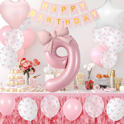 9th Pink Bow Birthday Decorations - Image 9