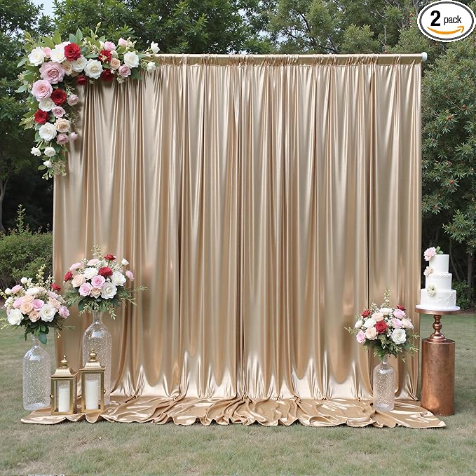 10x10FT Champagne Sequin Backdrop Curtain by Unknown