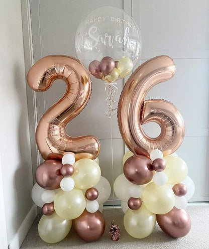 40 Inch Rose Gold 26 Number Balloons Giant Jumbo Huge 26 or 62 Foil Mylar - Image 7