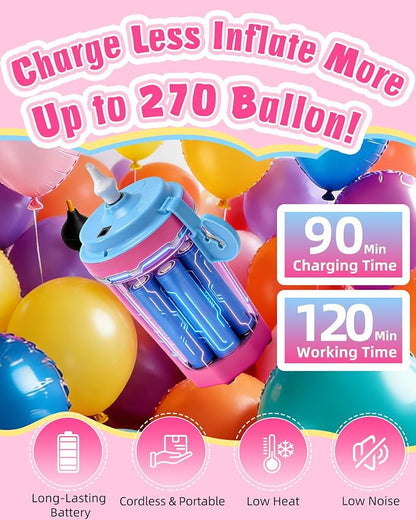 Portable Balloon Pump Electric, Rechargeable Cordless Balloon Pump Inflator - Image 3
