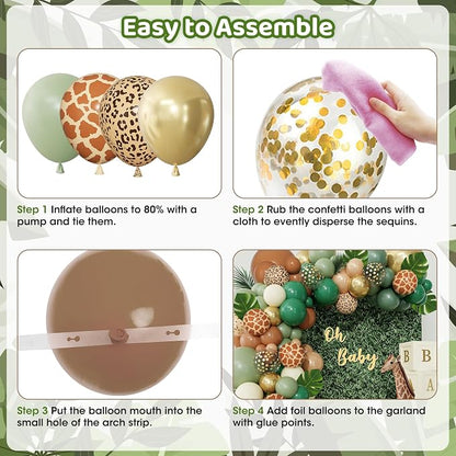 170Pcs Jungle Safari Balloons Arch Garland Kit - Image 4