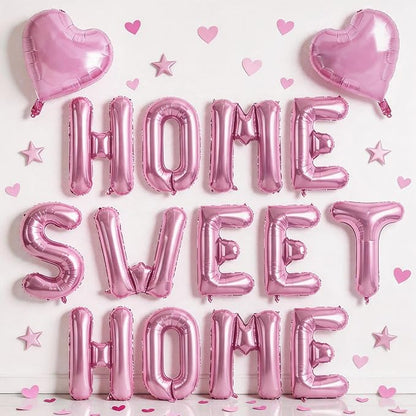 TONIFUL 16 Inch Pink HOME SWEET HOME Letter Balloon Decor by TONIFUL