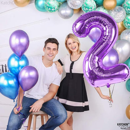 KatchOn Purple Number 2 Balloon 40 Inch 2nd Birthday Decorations - Image 7