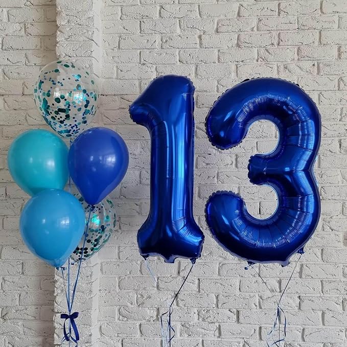 40 Inch Navy Blue 19 Balloons Giant 19 Balloons Navy Blue 19 Birthday Balloons - Image 5