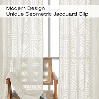Simplebrand Ivory Sheer Curtains 72 Inch Length 2 Panels - Image 3