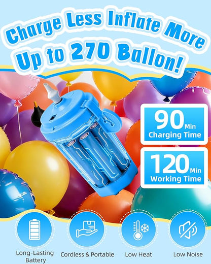 Portable Balloon Pump Electric, Rechargeable Cordless Balloon Pump Inflator - Image 3
