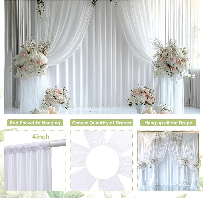 40ft×12ft White Backdrop Curtain - Image 6