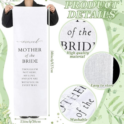 HunnmingRe Mother of the Bride Wedding Memorial Reserved Chair Sign Banner in - Image 2
