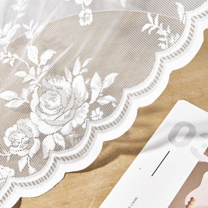 White Lace Curtains 84 Inches Long - Image 6