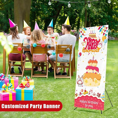 Custom Banner with X Stand 32" X 71", Banners and Signs Customize, Portable - Image 9