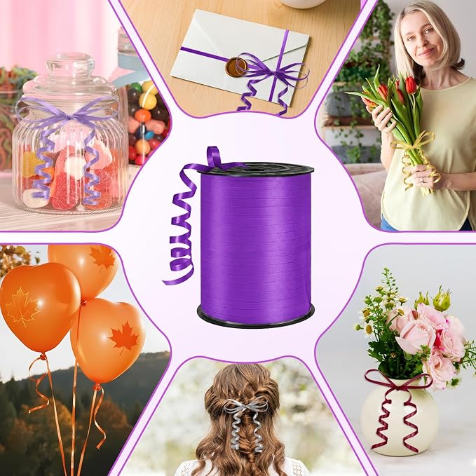500 Yards Curling Ribbon，Purple Balloon String Ribbon，for Gift Wrapping，Party - Image 4