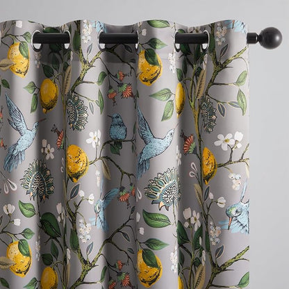 Topfinel Gray Patterned Curtains 96 Inch Long by Topfinel