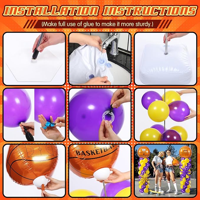 Kasyat 2 Sets Basketball Balloon Column Stand Kit - Image 2