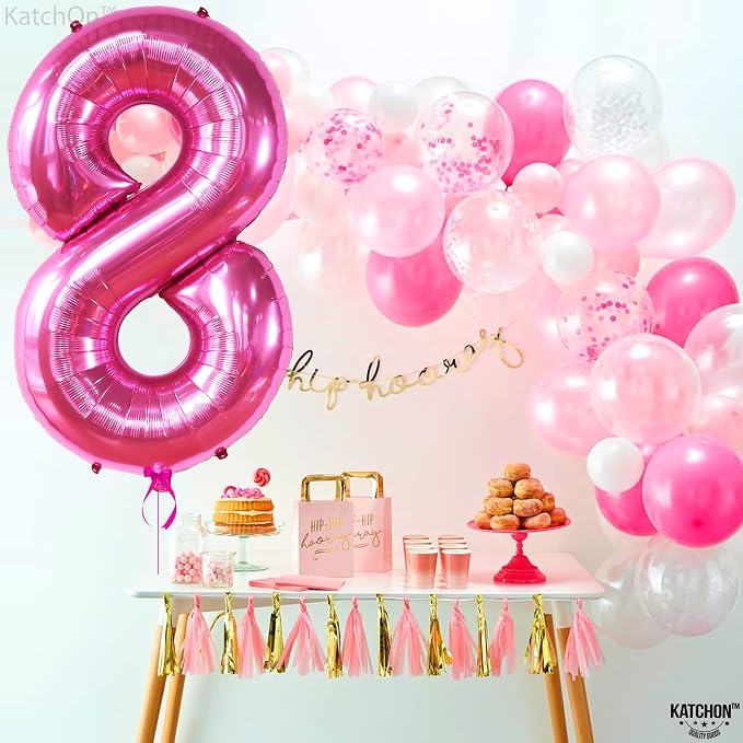 KatchOn Foil Hot Pink 8 Balloon Number - Image 5