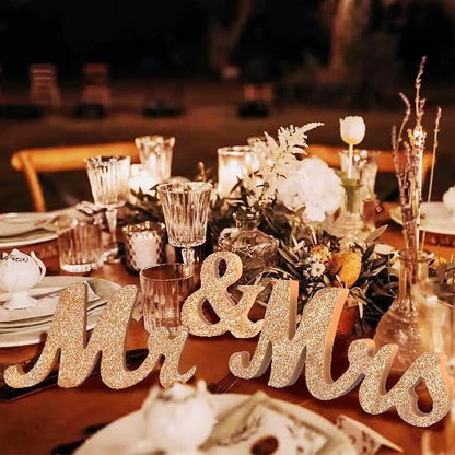 VIOPVERY Wooden Mr & Mrs Wedding Sign - Image 5