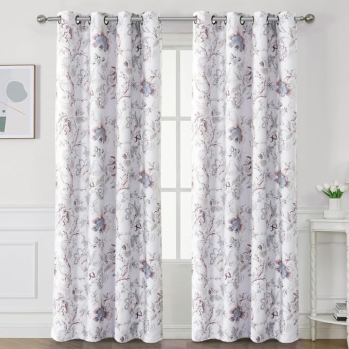 H.VERSAILTEX Blackout Curtains 84 Inch Length 2 Panels Set Floral Print Curtain - Image 2