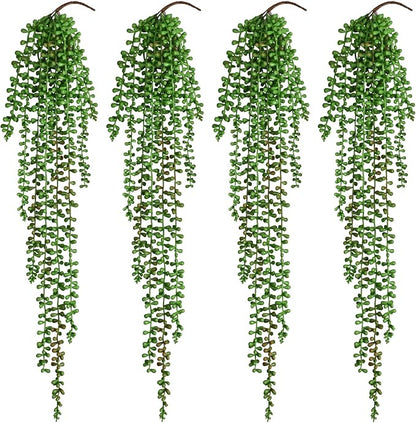 4Pcs Artificial Hanging Plants for Outdoors, Fake Vines Greenery | UV Resistant by Waipfaru