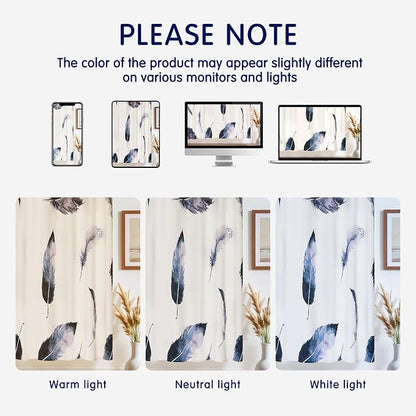 SUBRTEX Boho Leaf Printed Curtains 95 inch Long 2 Panels, Room Darkening - Image 7