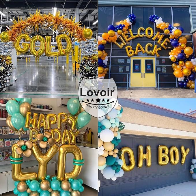 Lovoir 40 Inch Large Gold Letter G Balloons Big Size Jumbo Mylar Foil Helium - Image 4