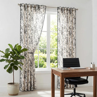 jinchan Floral Linen Curtains - Image 6