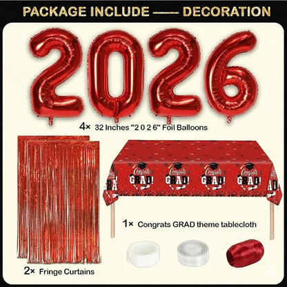 Black and Red Graduation Decorations Class of 2026 - Image 6
