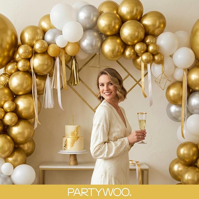 PartyWoo Gold Balloons 120pcs Different Sizes of 18 12 10 5 Inch | Balloons - Image 8