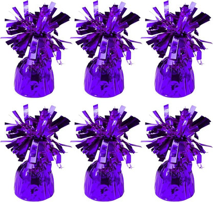6 Pack Purple Balloon Weights Metallic Holder Anchors Balloon Holder Weights by Unknown