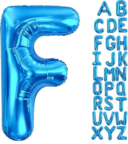Letter F Balloon 40 Inch Blue, Giant Alphabet Foil Balloon, Big Mylar Party by Aeniaza