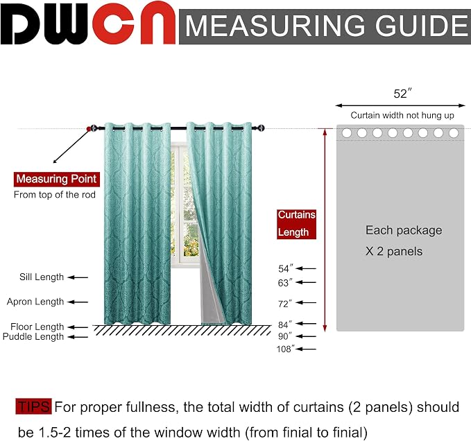 DWCN 100% Blackout Curtains for Bedroom 84 Inch Long - Image 6
