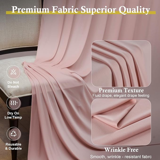 10ft x 15ft Dusty Pink Backdrop Curtains - Image 2