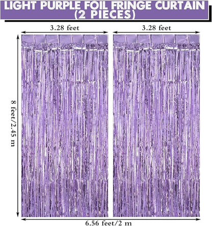 2 Pack Fringe Curtains Foil Shiny Fringe Backdrop Tinsel Door Streamers Foil - Image 2