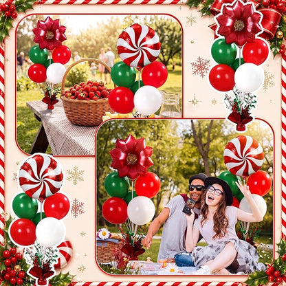 Civaner Christmas Party Balloons Stand Kit 6 Sets, and Green - Image 2