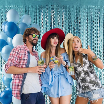GOER 6.4 ft x 6.5 ft Metallic Tinsel Foil Fringe Curtains, Graduation - Image 4