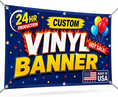 Custom Banner, 13oz Heavy Duty Personalized Banner, Full Color High Resolution by NGKU