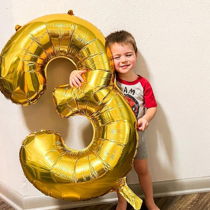 6 Balloon - Gold Birthday Number Balloons, 40 Inch Decorations Men Women | Gold - Image 2