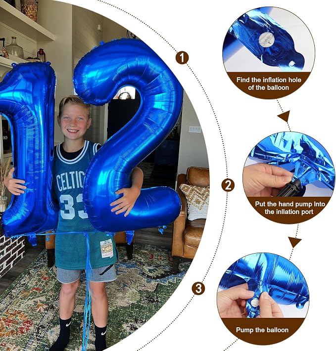 Number Balloons 3 Balloon Dark Blue - Image 6