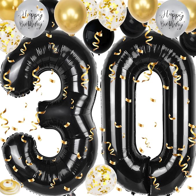 30th Birthday Decorations for Him, 40 inch 30 Balloon Numbers by Unknown