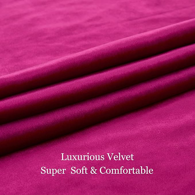 Hot Pink Velvet Blackout Curtains 96 inch - Image 7