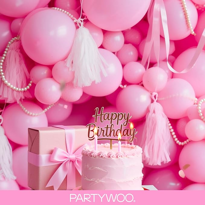 PartyWoo Pink Balloons 140pcs Matte Pink Color 18 12 10 5 Inch | 18 12 10 5 Inch - Image 8