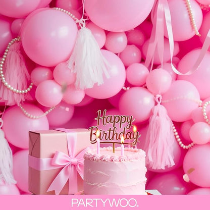 PartyWoo Pink Balloons 140pcs Matte Pink Color 18 12 10 5 Inch | 18 12 10 5 Inch - Image 8