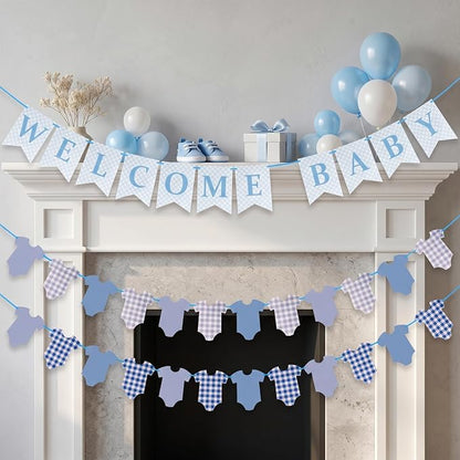 Pre-Strung Baby Boy Baby Shower Banner Sign - Image 5