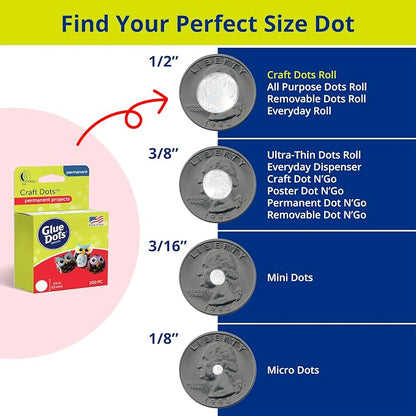 Glue Dots, Craft Dots, Double-Sided, .5 Inch, 200 Dots, DIY Craft Glue Tape - Image 5