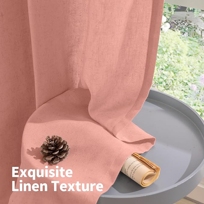 YoungsTex Dusty Rose Linen Curtains - Image 5