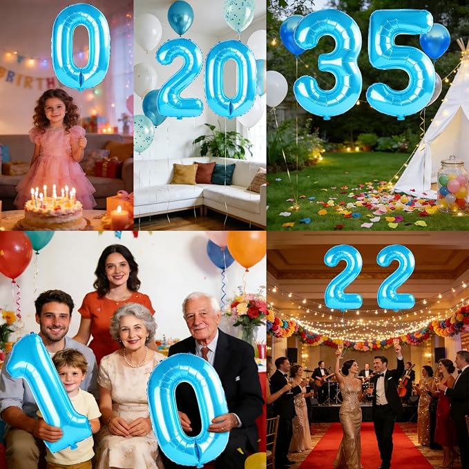 40 Inch Number 35 Balloons for 35th Birthday Party Decorations, 0-100 Jewelry - Image 7