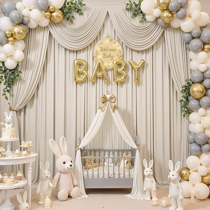 50×12ft Wrinkle Free Beige Backdrop Curtain - Image 6