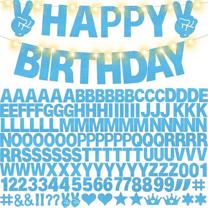 167Pcs DIY Glitter Customizable Banner Kit Custom Banner DIY Personalized Happy - Image 8
