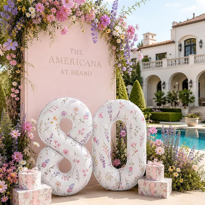 Wildflower Number 80 Balloon for Flower 80th Birthday Party Decorations | 40'' - Image 5