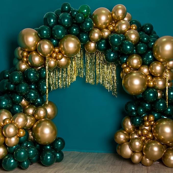 RUBFAC Gold Balloons Different Sizes Chrome Gold Balloon Arch Kit 129pcs | - Image 6