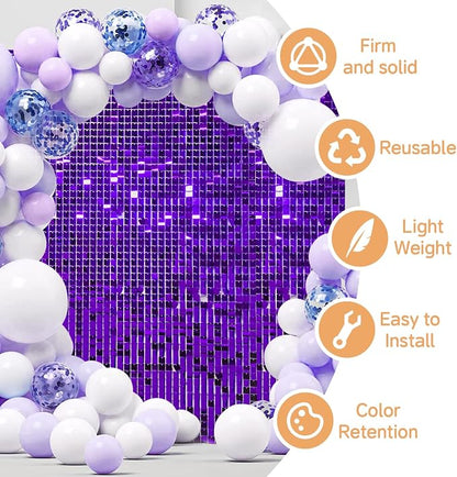 4x6 FT Purple Shimmer Wall Backdrop, Glitter Bling Photo Backdrop - Image 3