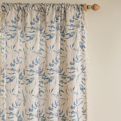 ENJOYBRIDAL Floral Curtains 84 Inches Semi Sheer Living Room Drapes Farmhouse - Image 2